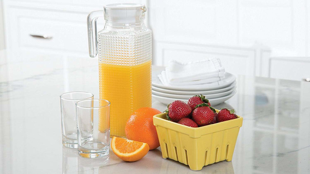 Ceramic Fruit Stand Berry Baskets let you wash and serve your berries in one container, no additional prep needed.